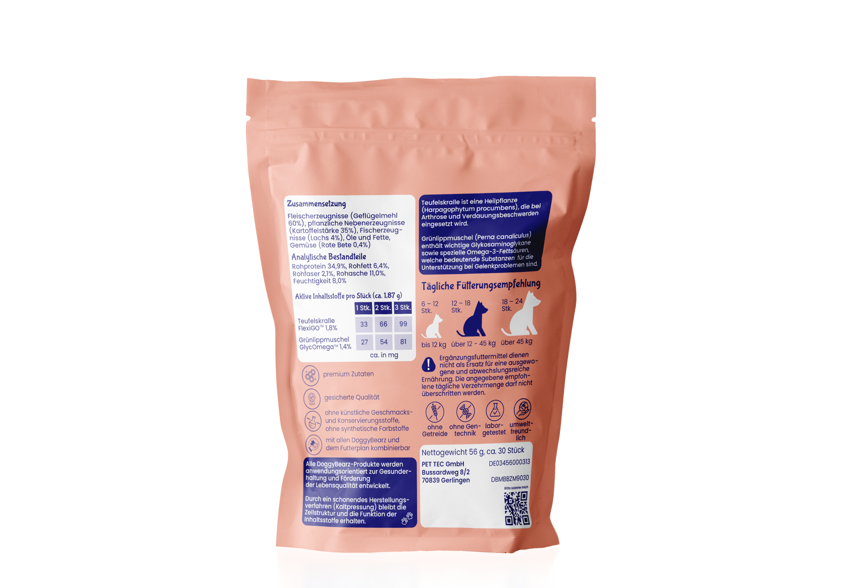 Mobility light Trainingsnack für Hunde mit Teufelskralle und Grünlippenmuschel von DoggyBearz