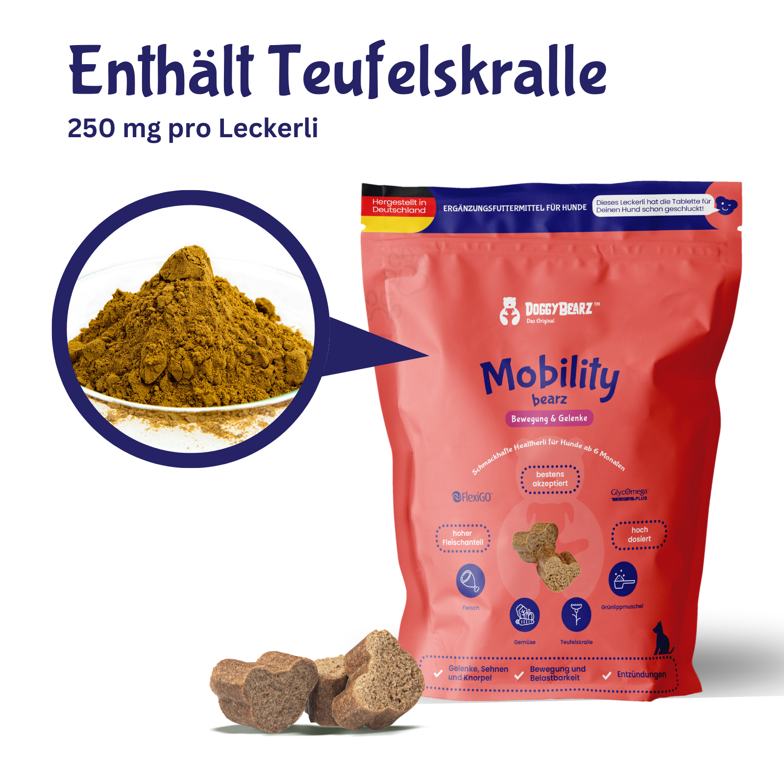 Gelenk & Entzündungen - Mobility Bearz für Hunde mit Teufelskralle und Grünlippenmuschel von DoggyBearz