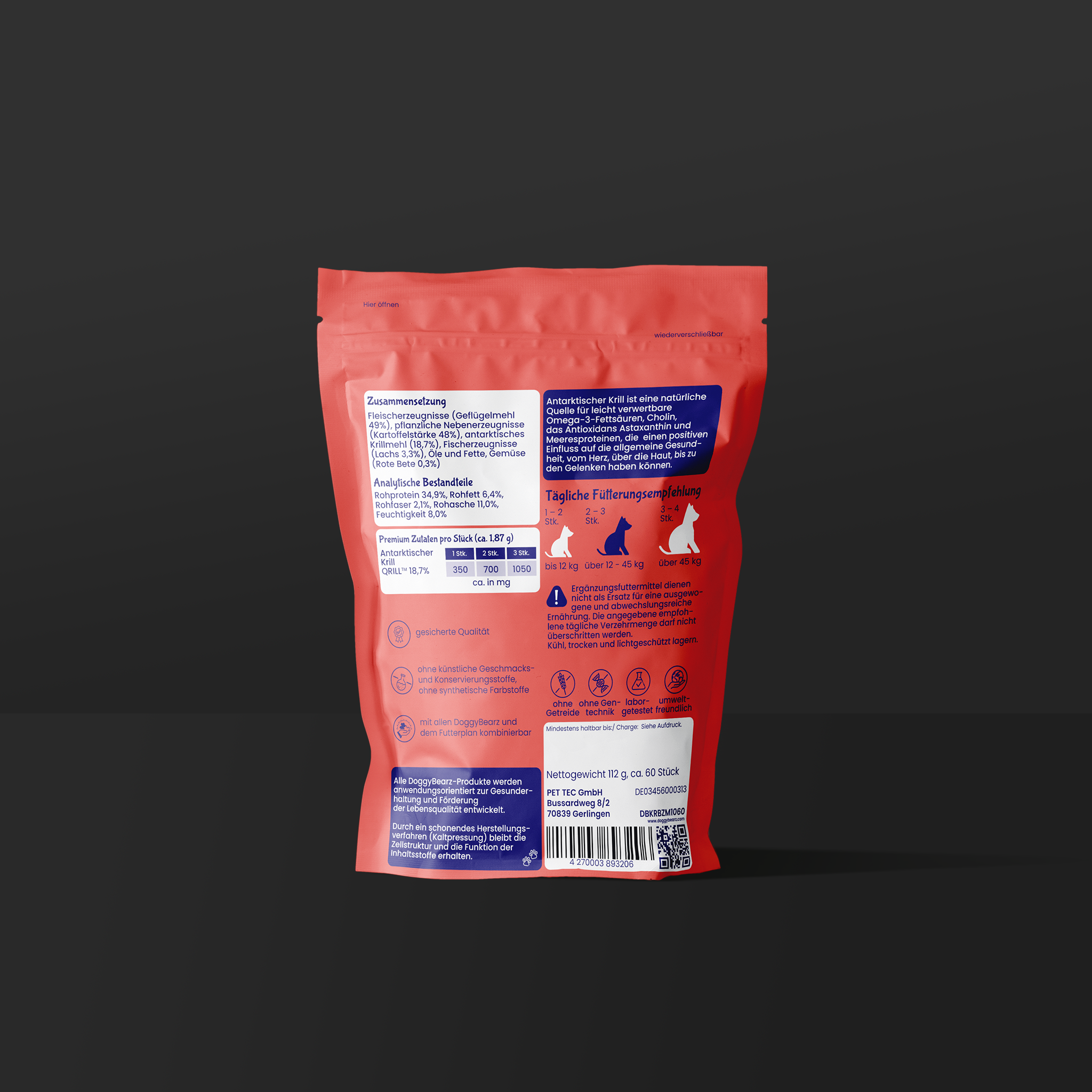 Krill Bearz für Hunde mit antarktischem Krill von DoggyBearz