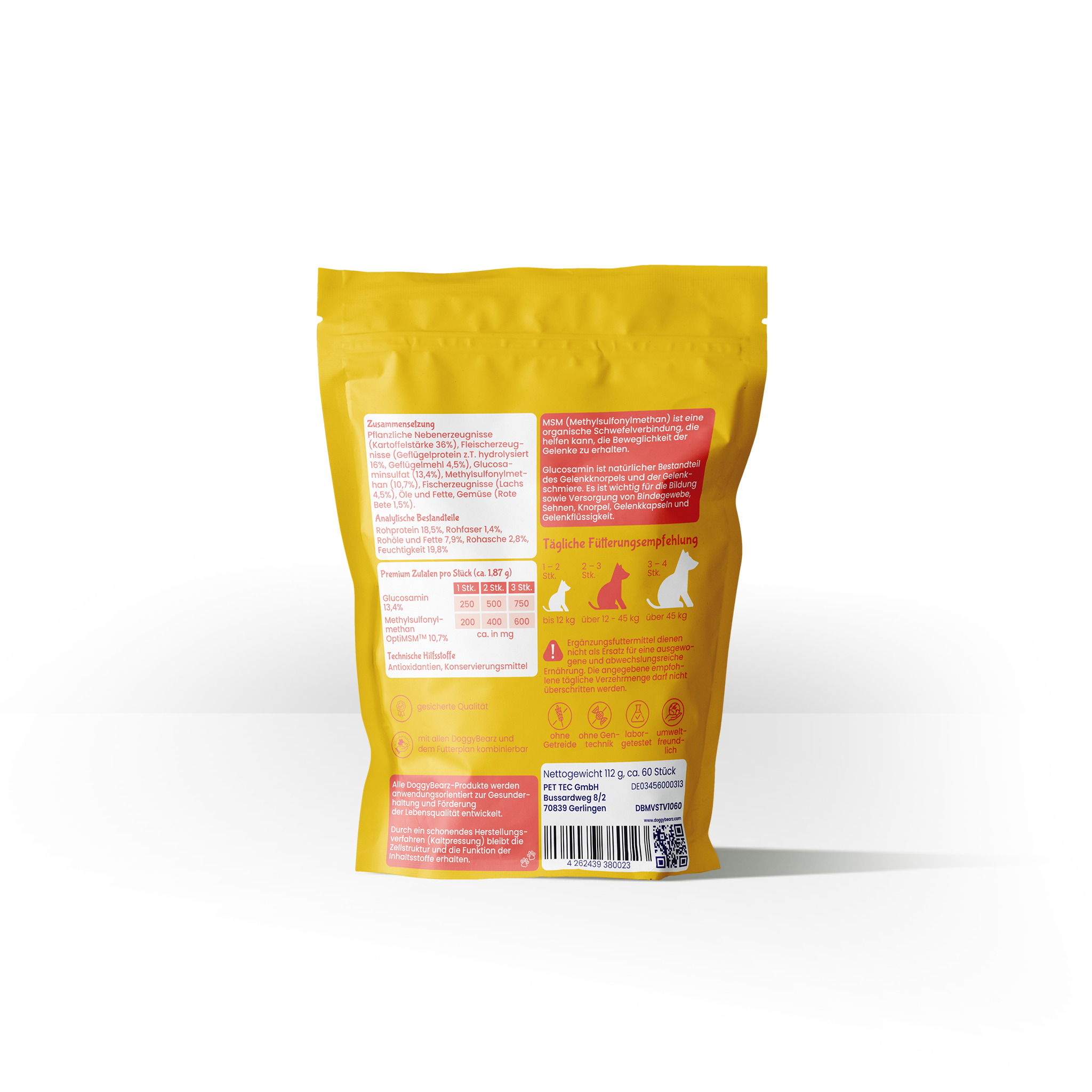 Moving soft!ez für Hunde, mit Glucosamin und MSM, von DoggyBearz