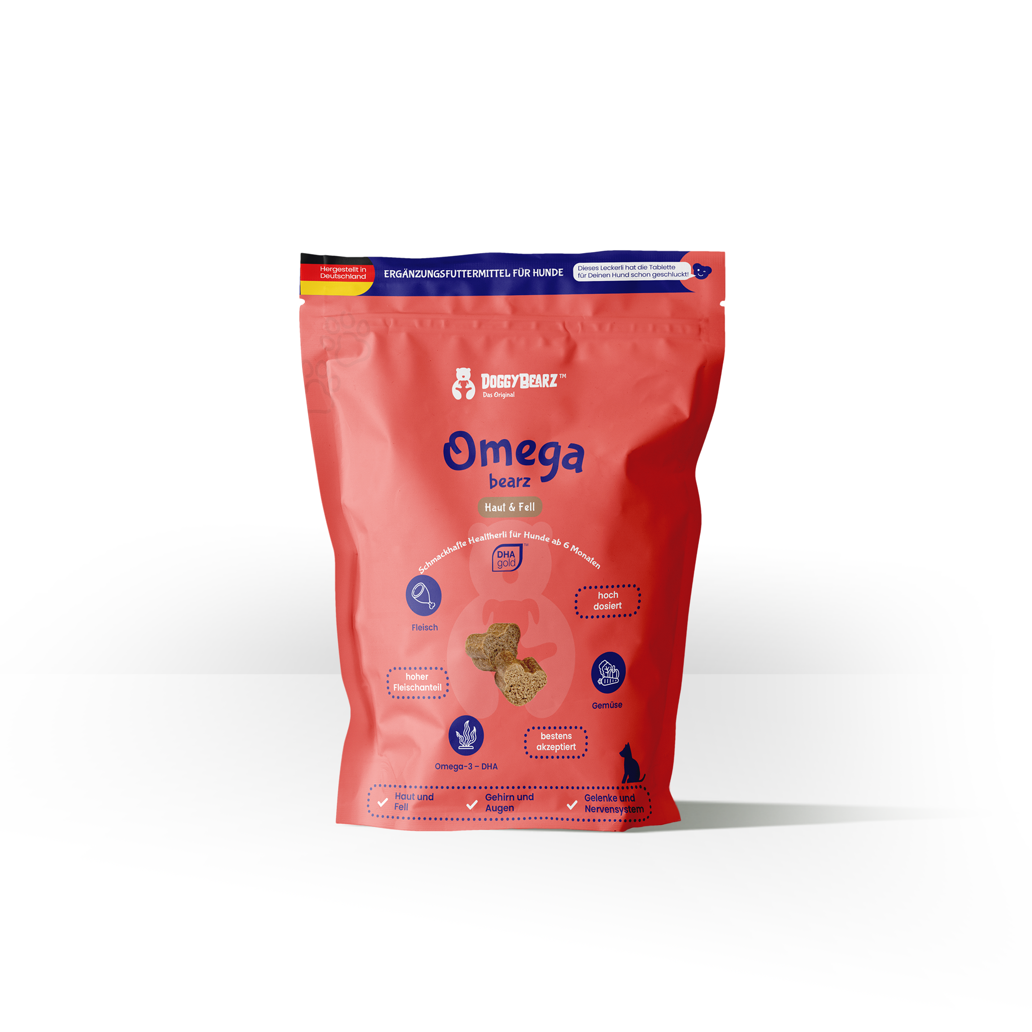 Omega Bearz für Hunde mit hochwertigem DHAgold Algenöl von DoggyBearz - Vorteilsbundle 3 Packungen