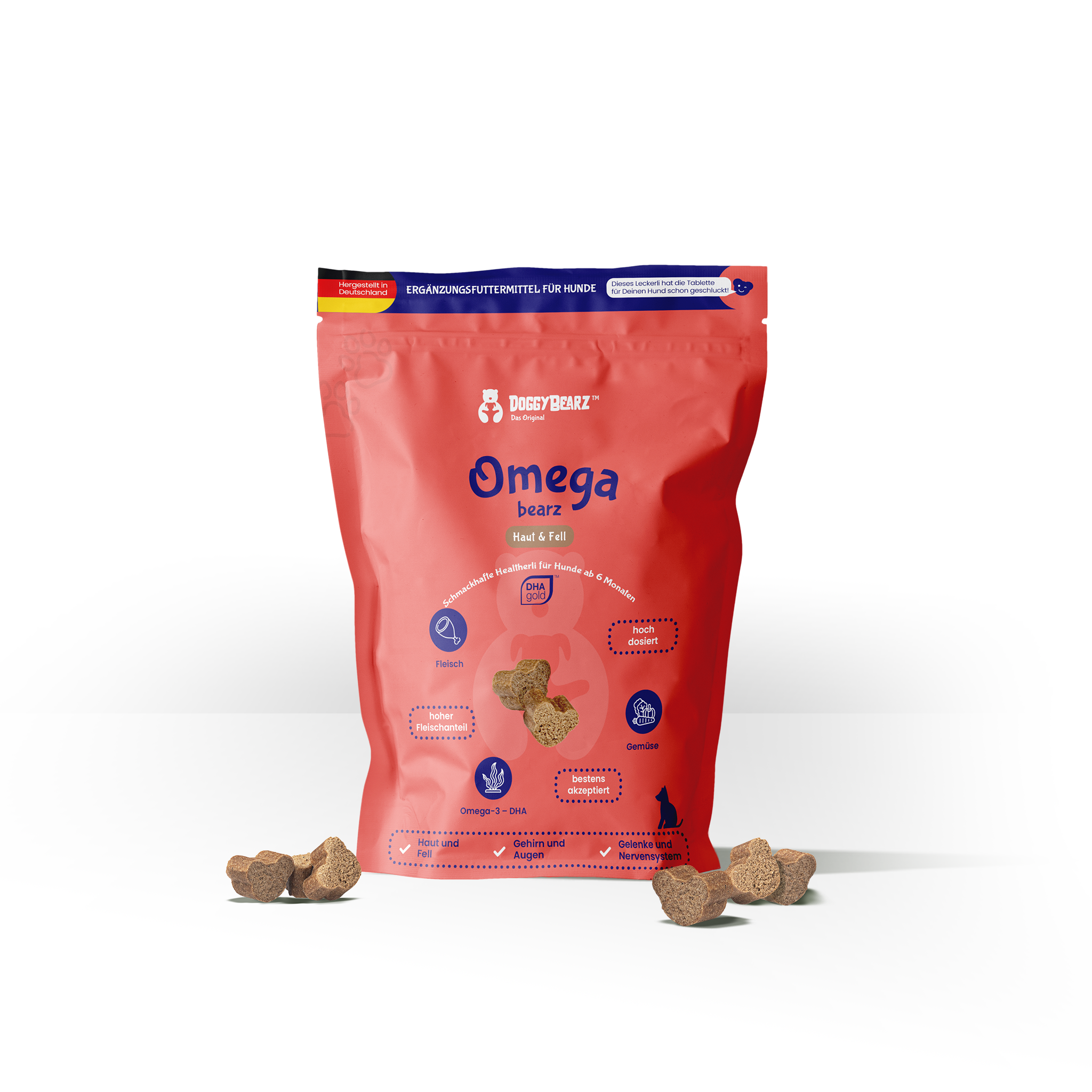 Omega bearz für Hunde, mit DHAgold Algenöl, von DoggyBearz
