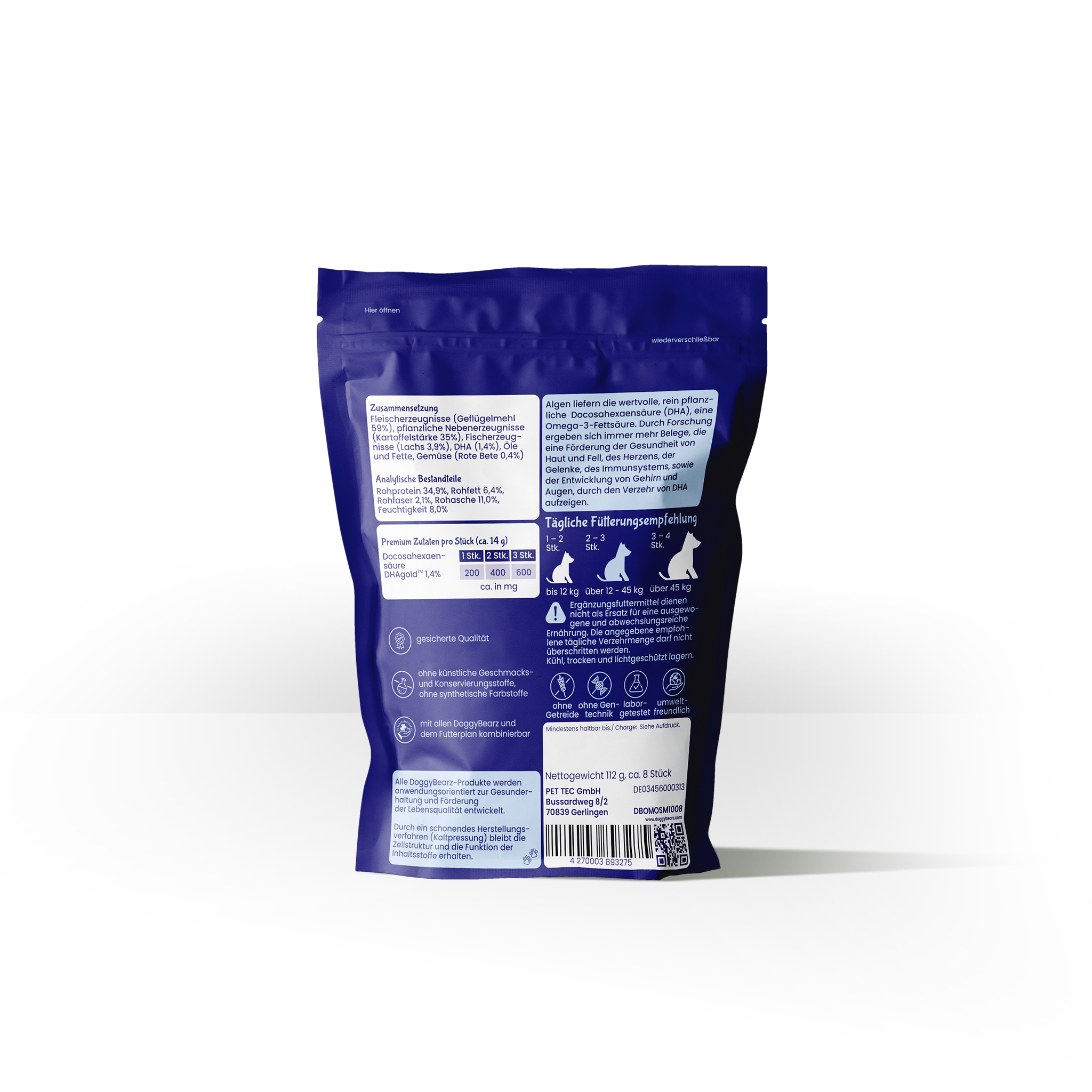 Omega Orast!x mit DHAgold Algenöl von DoggyBearz