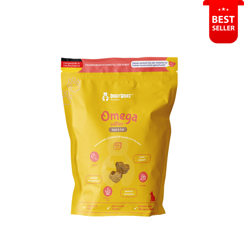 Omega Soft!ez mit DHAgold Algenöl von DoggyBearz