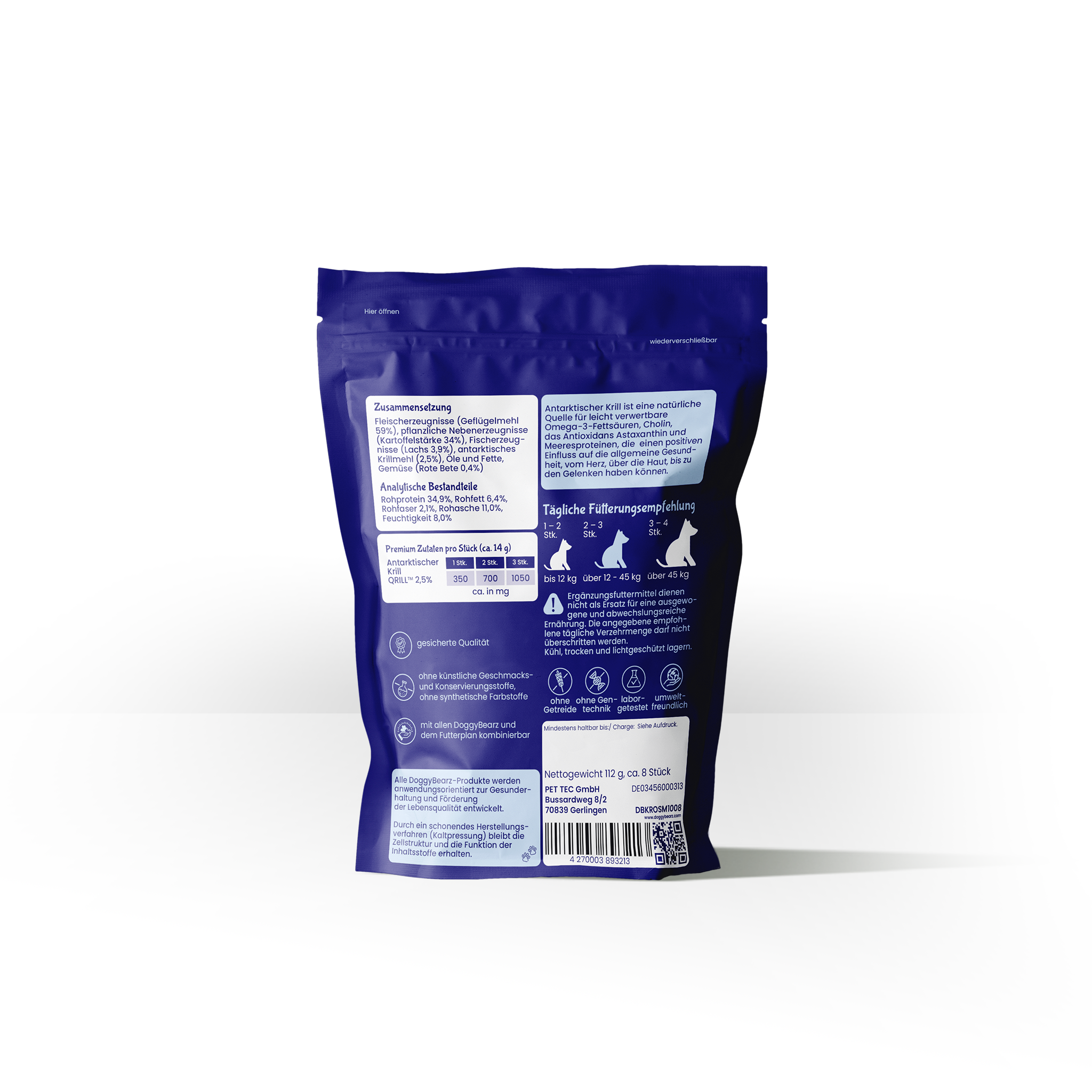 Krill orast!x für Hunde, mit antarktischem Krill, von DoggyBearz