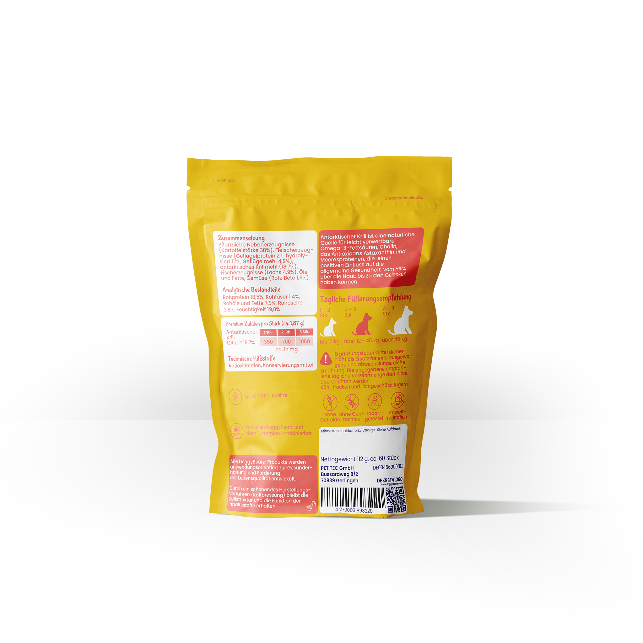 Krill soft!ez für Hunde, mit antarktischem Krill, von DoggyBearz