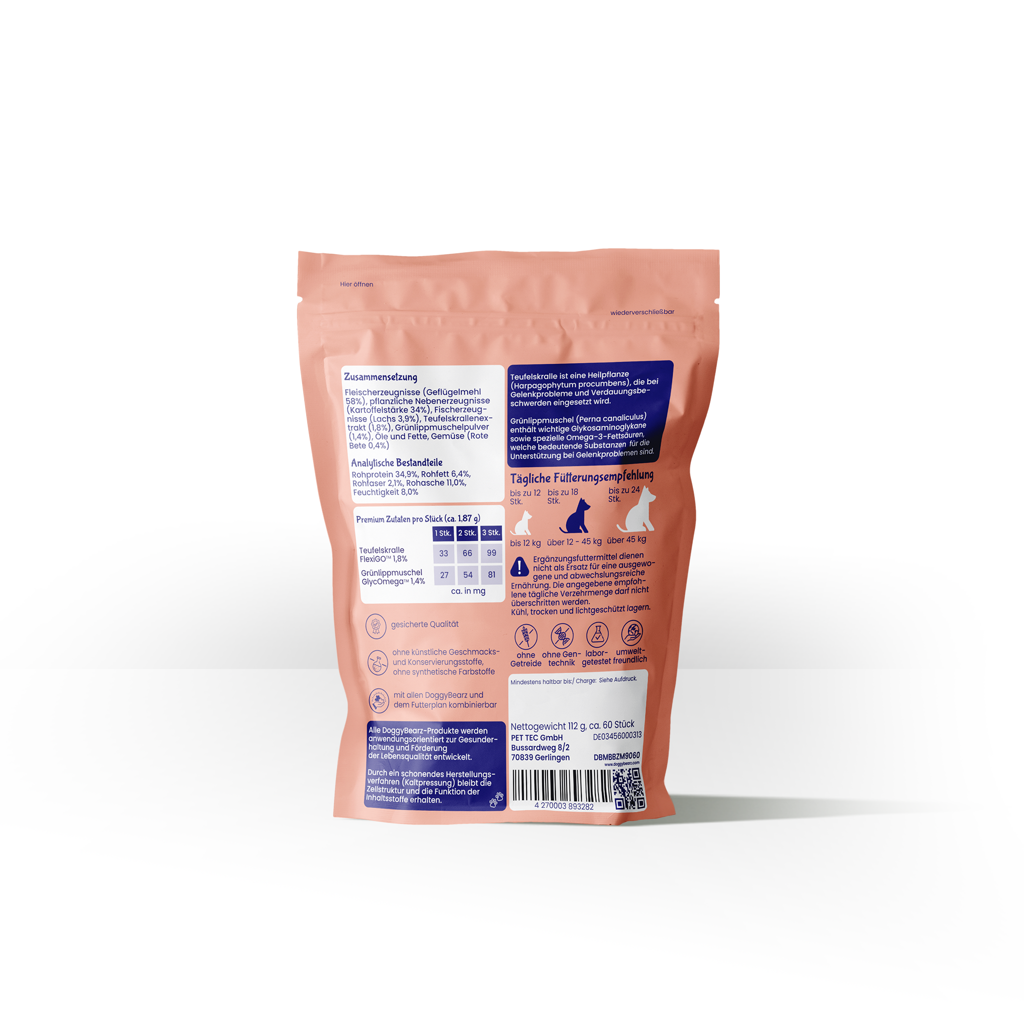 Mobility bearz light Trainingssnack für Hunde, mit Teufelskralle und Grünlippenmuschel, von DoggyBearz