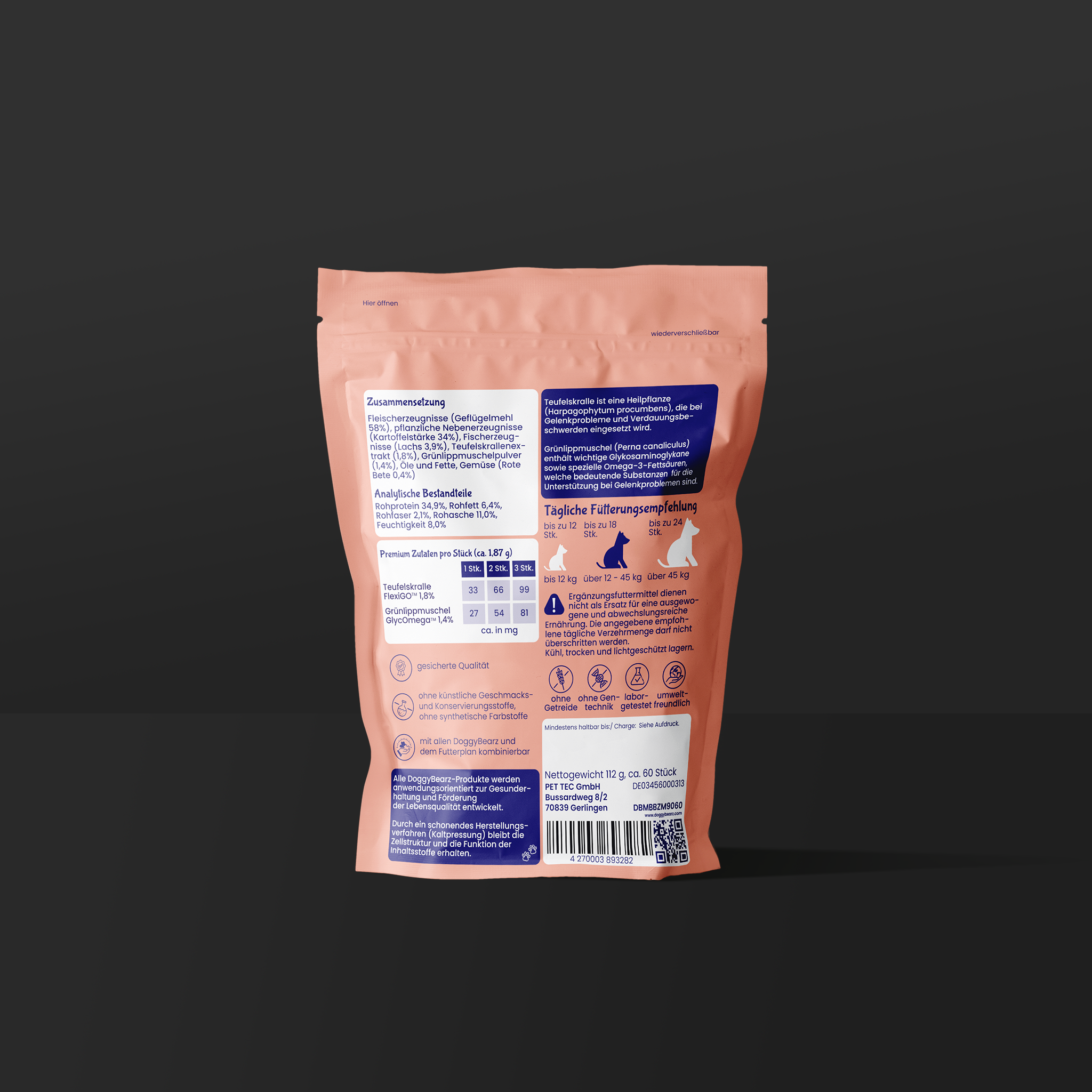 Mobility light Trainingsnack für Hunde mit Teufelskralle und Grünlippenmuschel von DoggyBearz