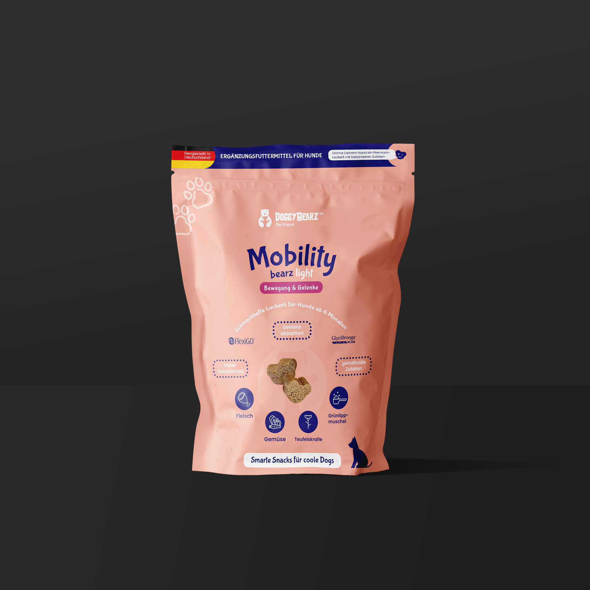 Mobility light Trainingsnack für Hunde mit Teufelskralle und Grünlippenmuschel von DoggyBearz