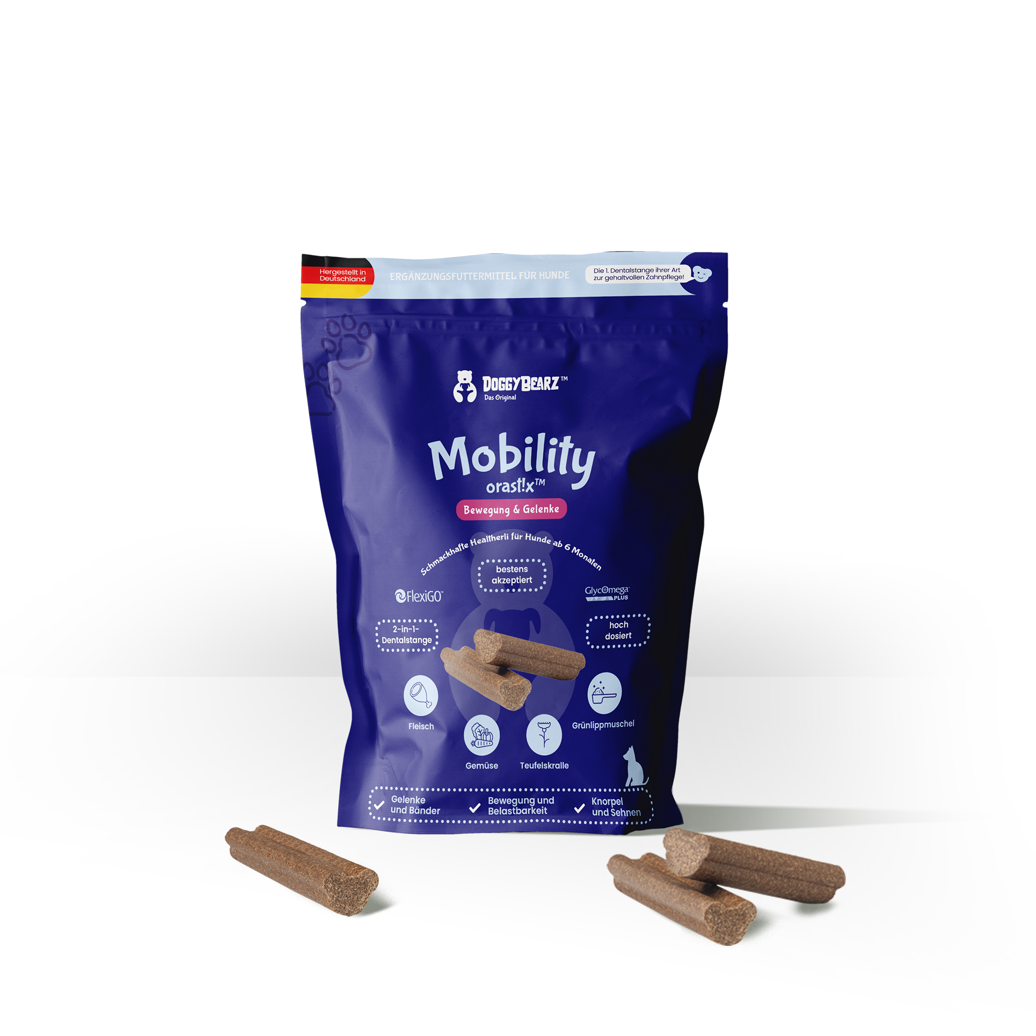 Mobility orast!x für Hunde, mit Teufelskralle und Grünlippmuschel, von DoggyBearz